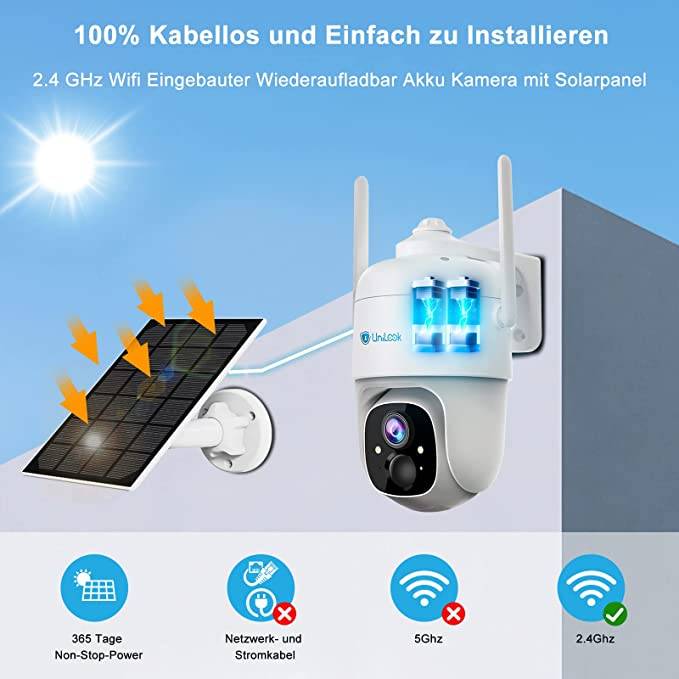 Kabellose PTZ 2K Solar WLan Kamera