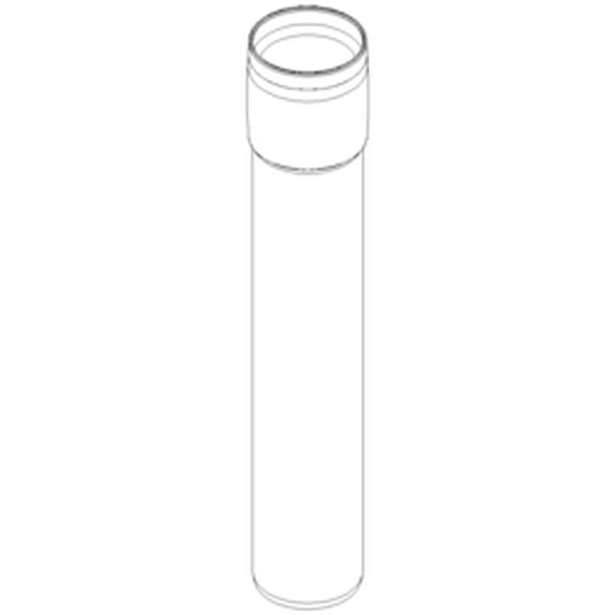 Illustration einer hohen, schmalen zylindrischen Behälter oder Durchstechflasche mit offener Gewindeoberseite, dargestellt in einfacher Linienzeichnung.