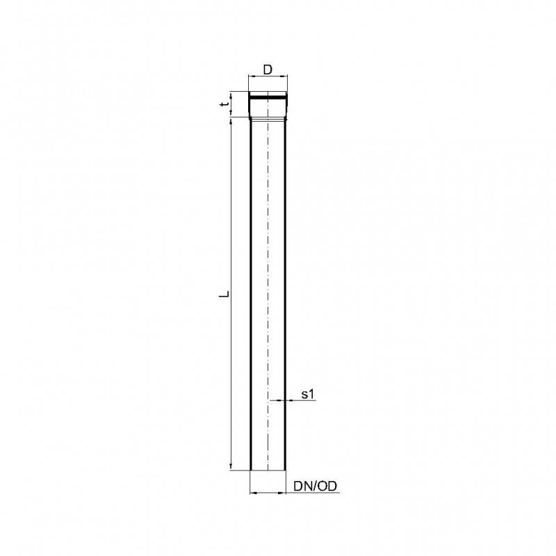 PoloPlast POLO KAL XS Rohr DN 75, 750mm