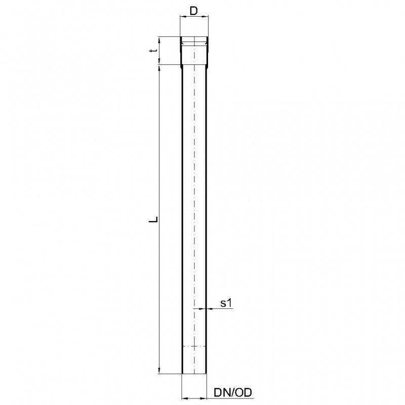 PoloPlast POLO KAL XS Rohr DN 40, 500mm