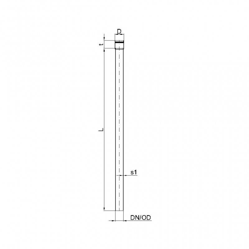 PoloPlast POLO KAL XS Rohr DN 50, 1000mm
