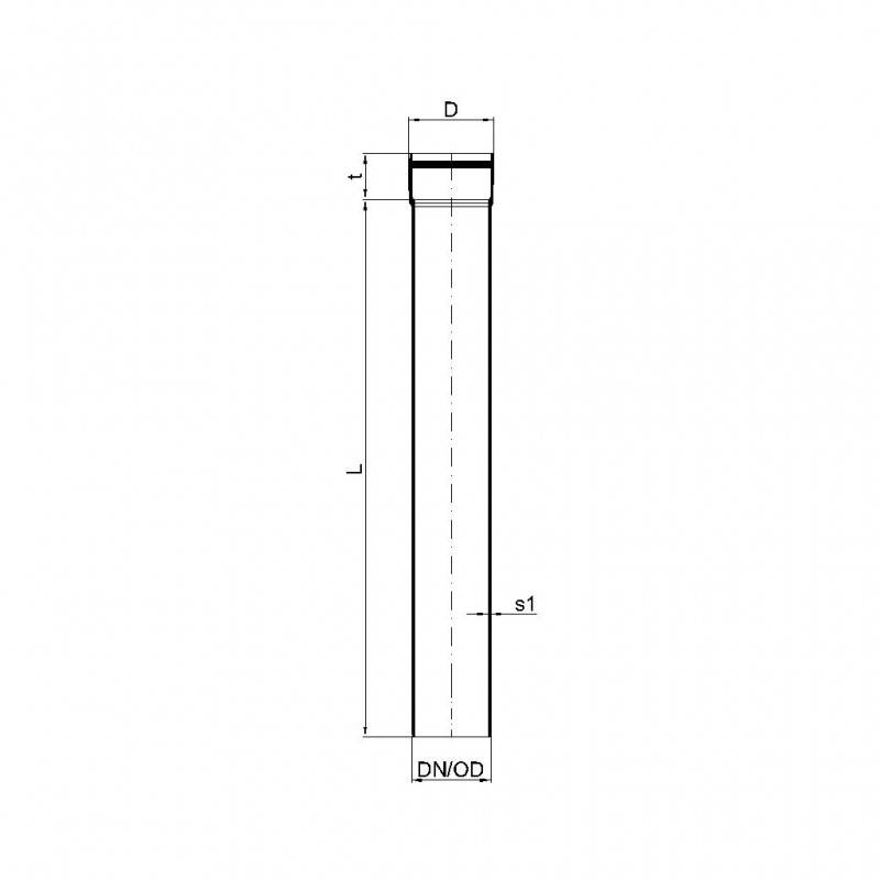 PoloPlast POLO KAL XS Rohr DN 110, 750mm