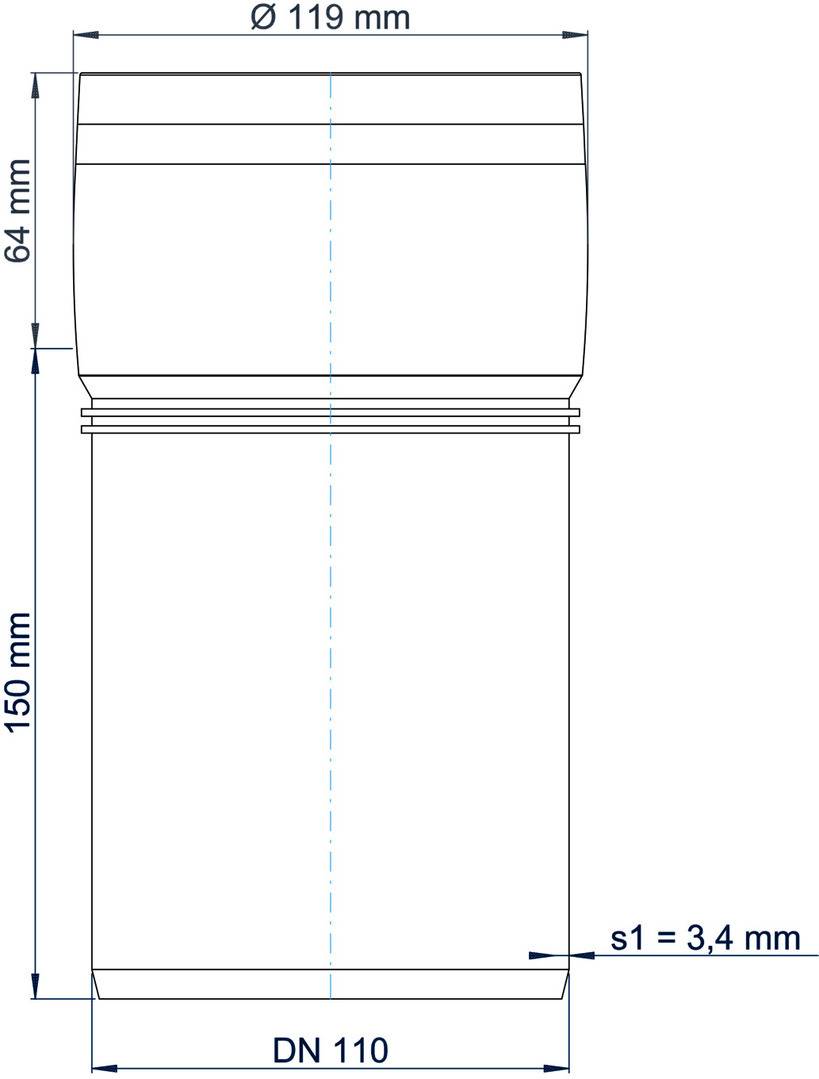 PoloPlast POLO KAL XS Rohr DN 110, 150mm