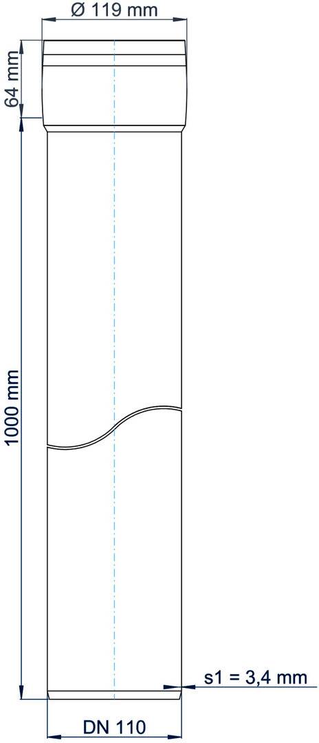 PoloPlast POLO KAL XS Rohr DN 110, 1000mm