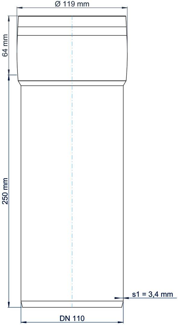PoloPlast POLO KAL XS Rohr DN 110, 250mm