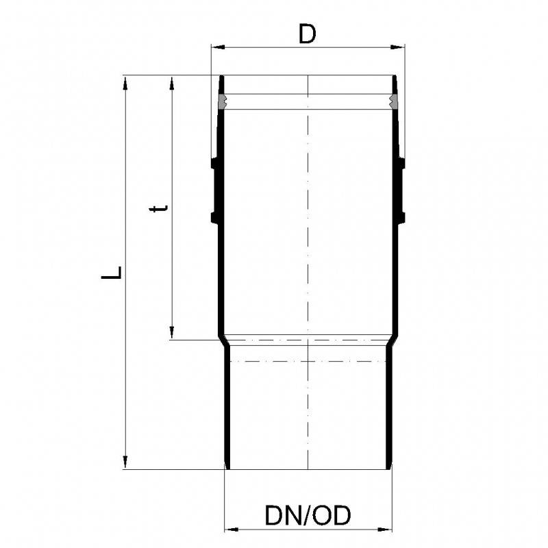 PoloPlast POLO KAL XS Langmuffe DN 90