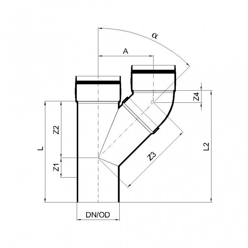 PoloPlast POLO KAL XS Parallelabzweig DN 110/110