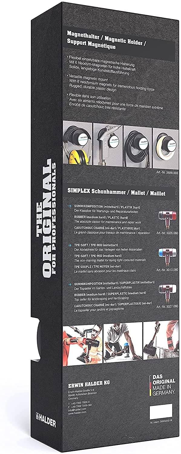 HALDER Aktionsbox SIMPLEX Schonhammer 60mm + Magnethalter