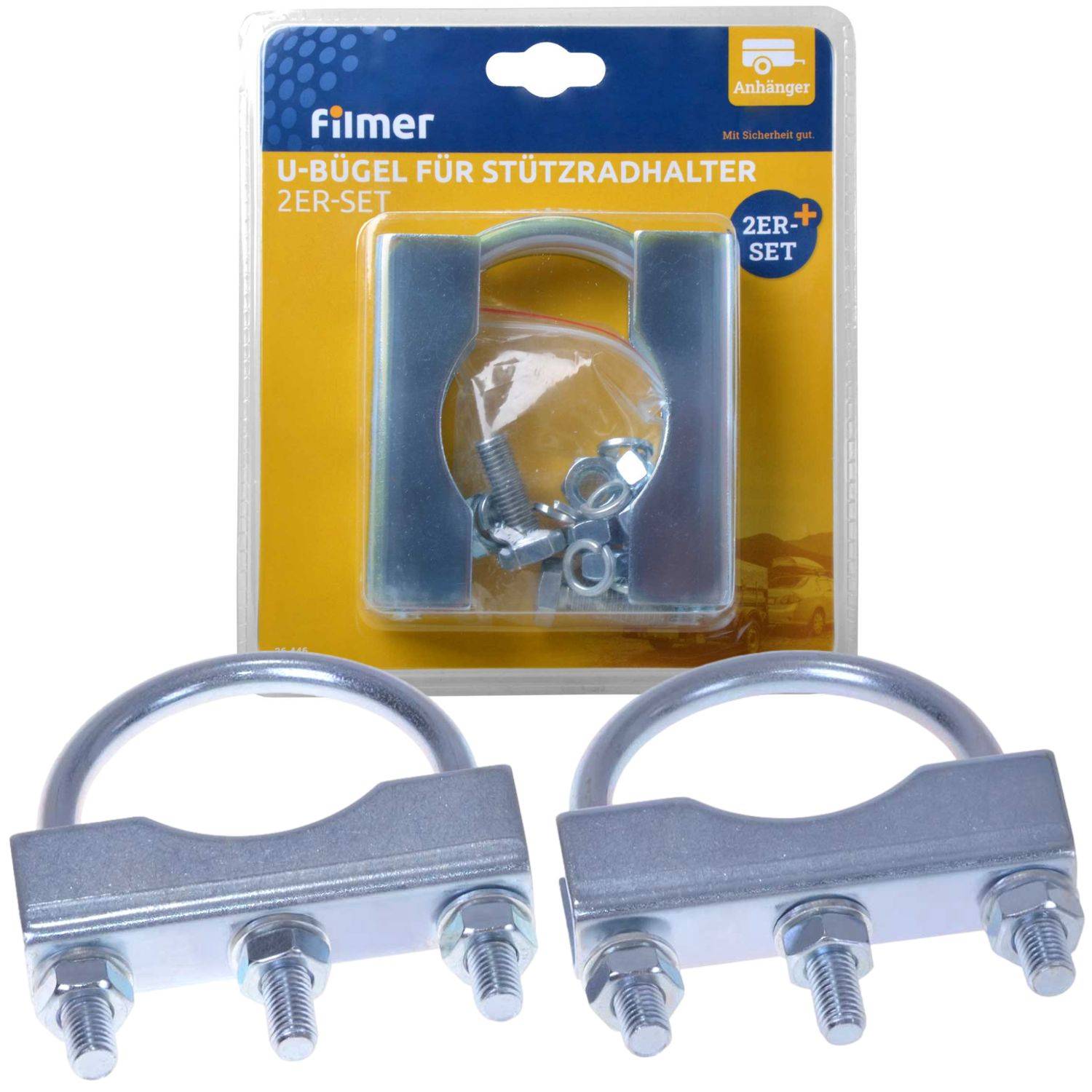 2x U-Bügel für Stützradhalter