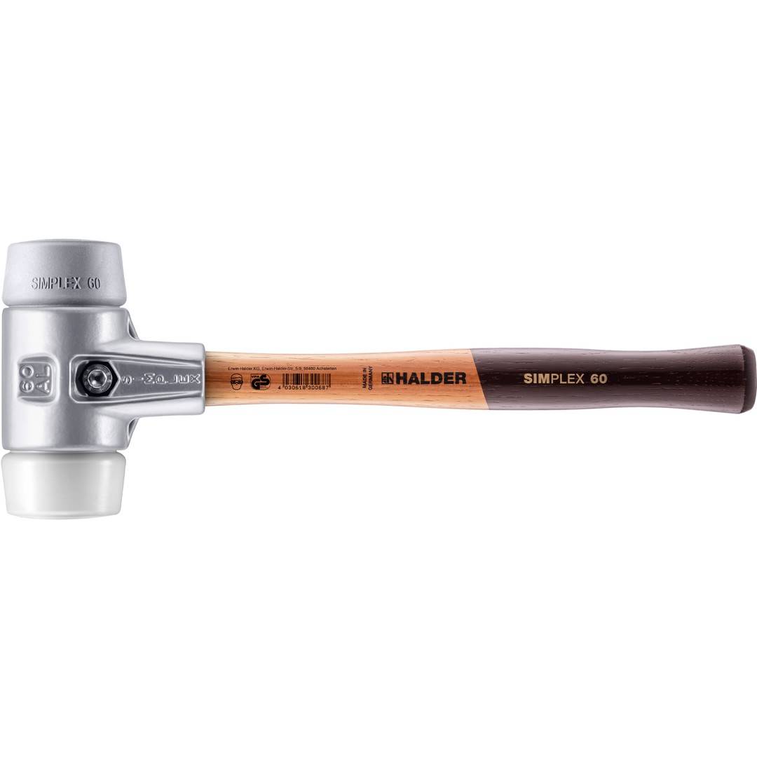 HALDER SIMPLEX Schonhammer Ø 60 mm TPE-mid grau / Superplastik weiß