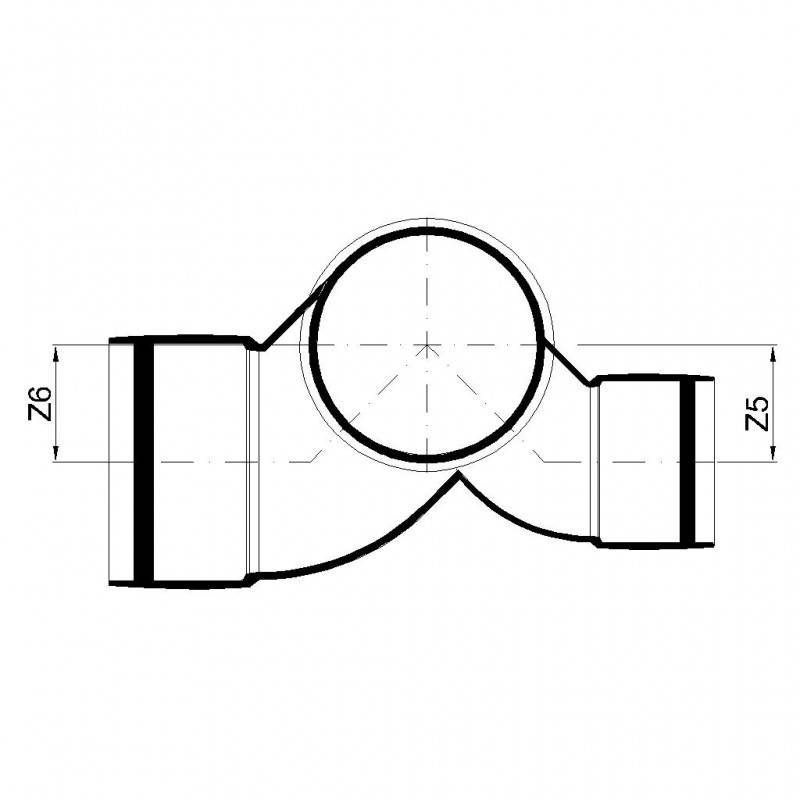 PoloPlast POLO KAL XS Kombiabzweig DN 110/110/75, 87,5 Grad