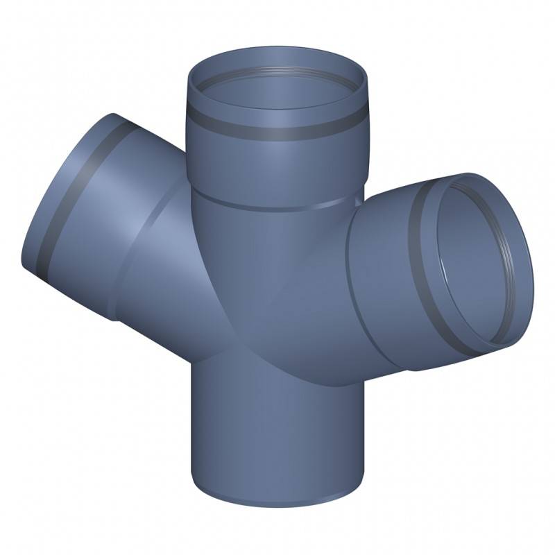 PoloPlast POLO KAL XS Doppelabzweig DN 110/110/110, 67,5 Grad, Horizontal