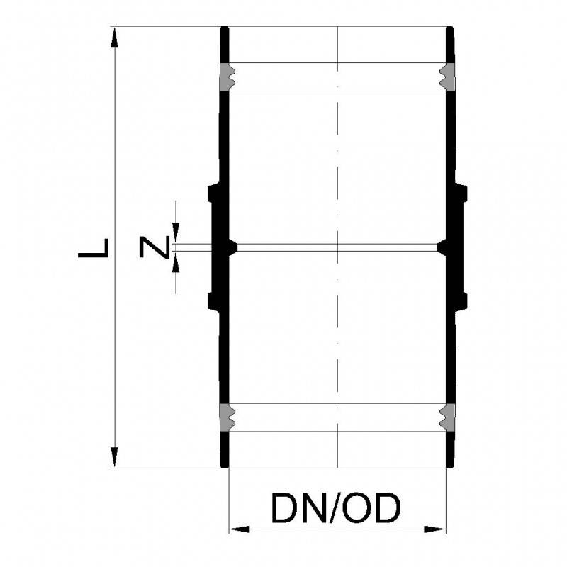 PoloPlast POLO KAL XS Doppelmuffe DN 50