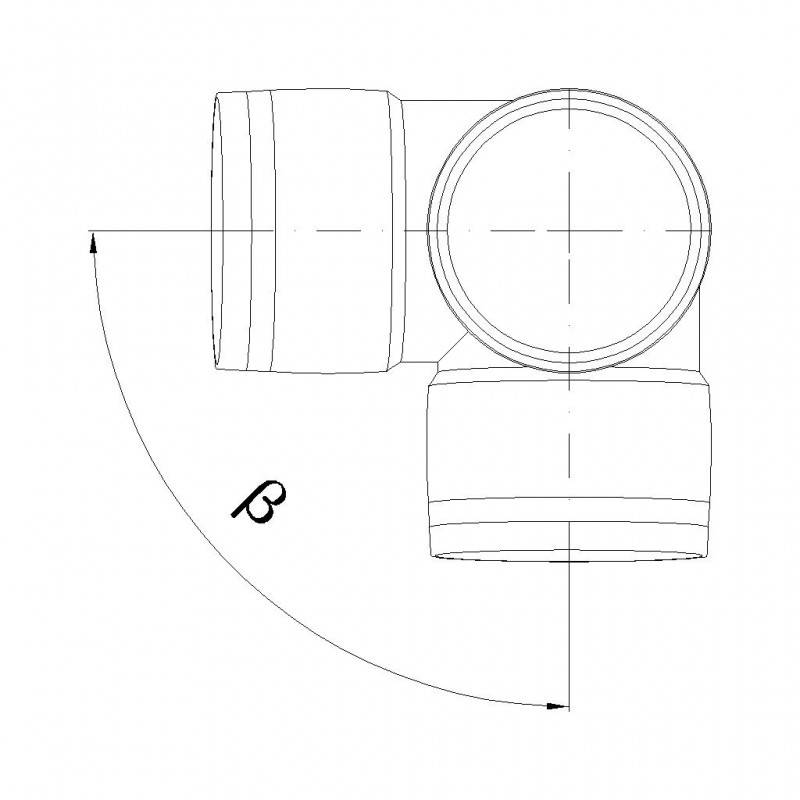 PoloPlast POLO KAL XS Doppelabzweig DN 90/90/90, 87,5 Grad, Eck