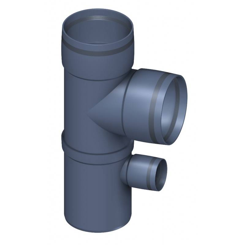 PoloPlast POLO KAL XS Doppelabzweig DN 110/110/50, 87,5 Grad, vertikal