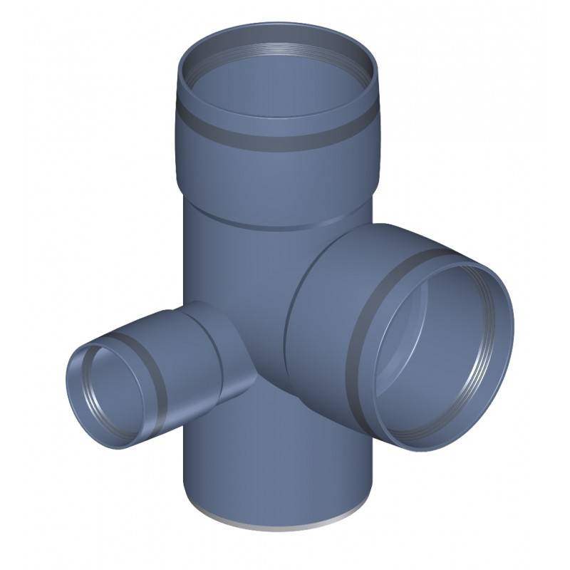 PoloPlast POLO KAL XS Doppelabzweig DN 90/50/90, 87,5 Grad, Eck