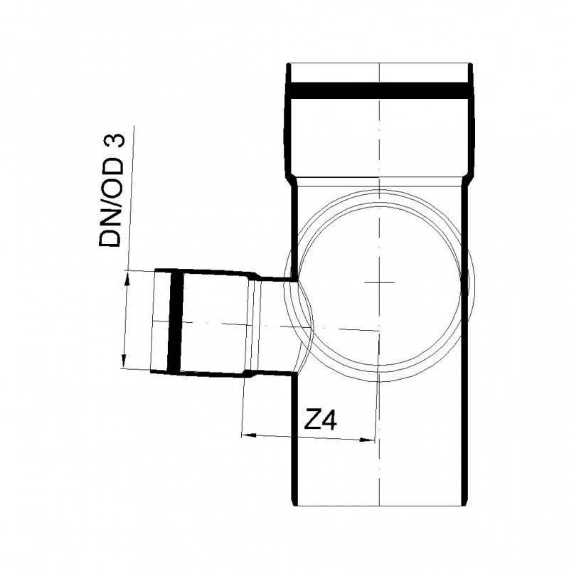 PoloPlast POLO KAL XS Doppelabzweig DN 90/50/90, 87,5 Grad, Eck
