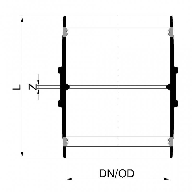 PoloPlast POLO KAL XS Doppelmuffe DN 90