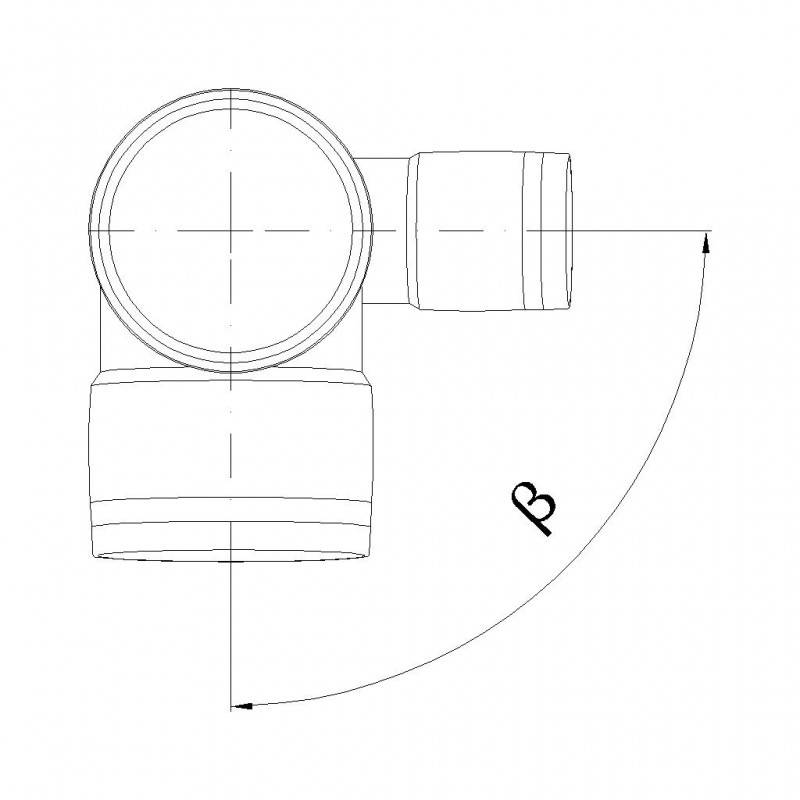 PoloPlast POLO KAL XS Doppelabzweig DN 90/90/50, 87,5 Grad, Eck