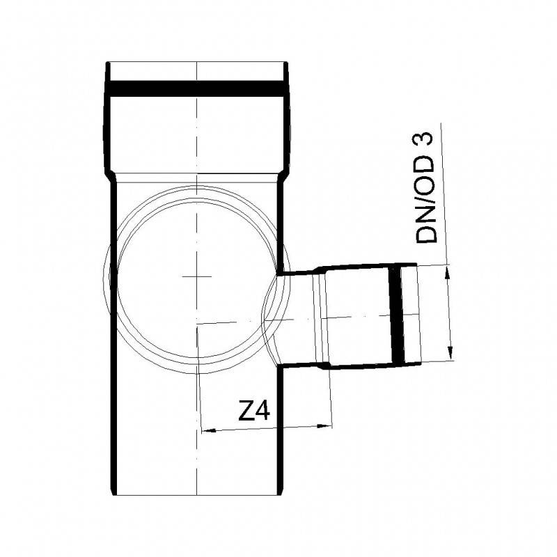 PoloPlast POLO KAL XS Doppelabzweig DN 90/90/50, 87,5 Grad, Eck