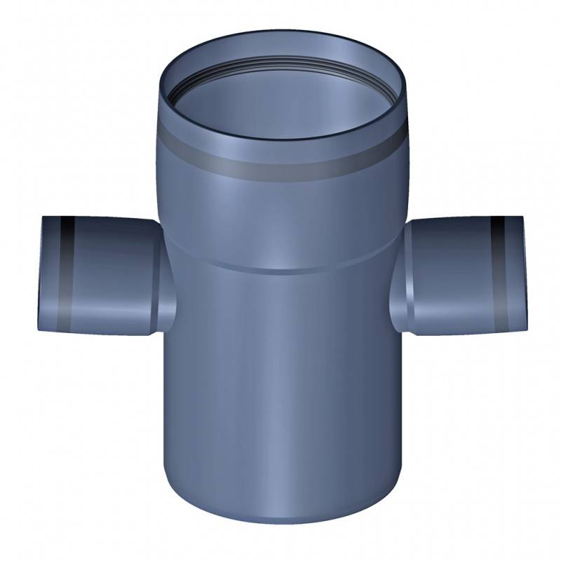 PoloPlast POLO KAL XS Doppelabzweig DN 110/50/50, 87,5 Grad, Horizontal