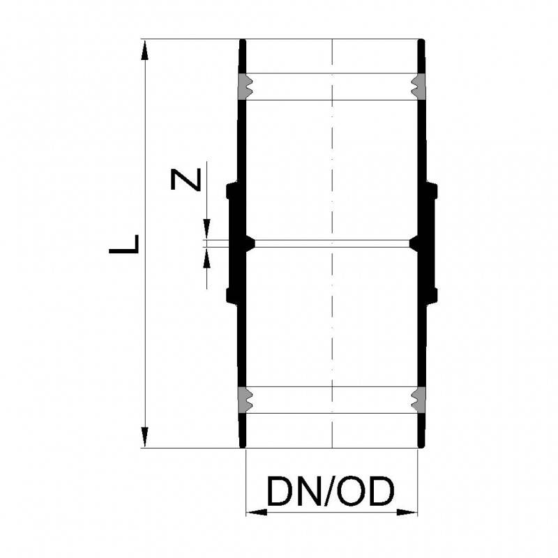 PoloPlast POLO KAL XS Doppelmuffe DN 40