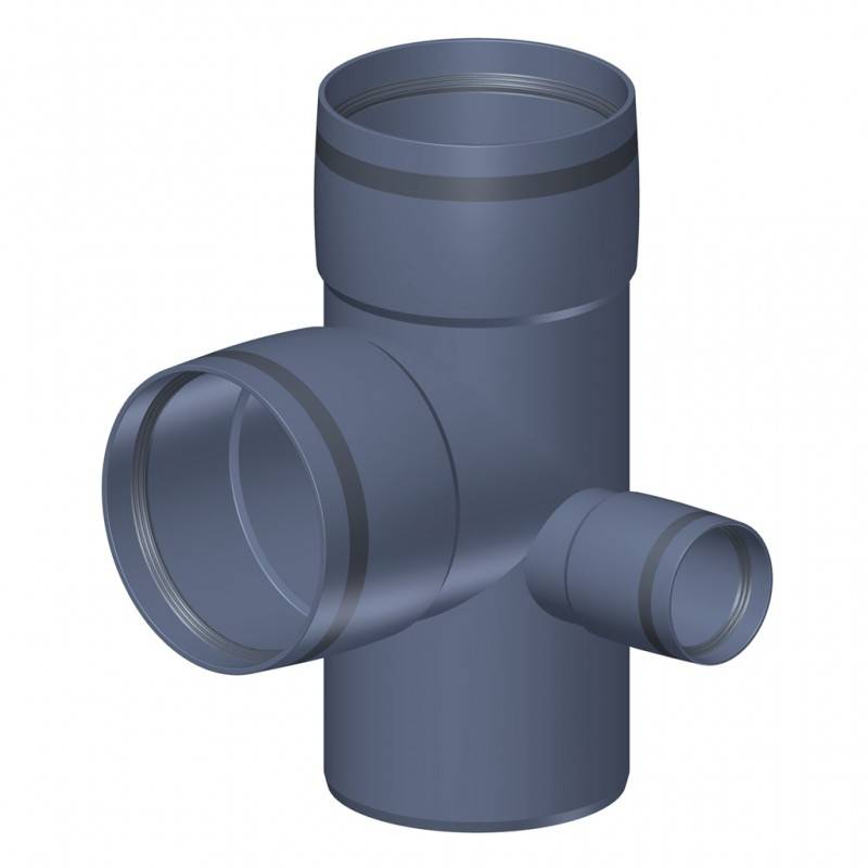 PoloPlast POLO KAL XS Doppelabzweig DN 110/110/50, 87,5 Grad, Eck