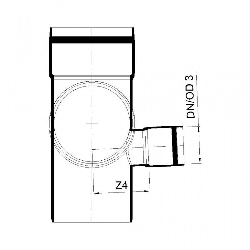 PoloPlast POLO KAL XS Doppelabzweig DN 110/110/50, 87,5 Grad, Eck