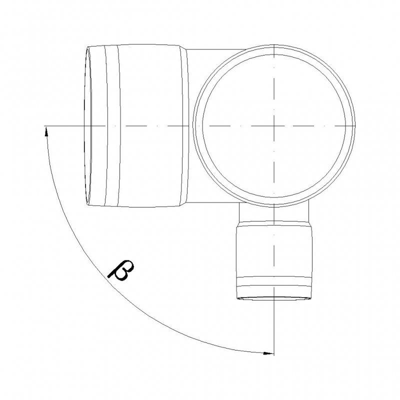 PoloPlast POLO KAL XS Doppelabzweig DN 110/110/50, 87,5 Grad, Eck