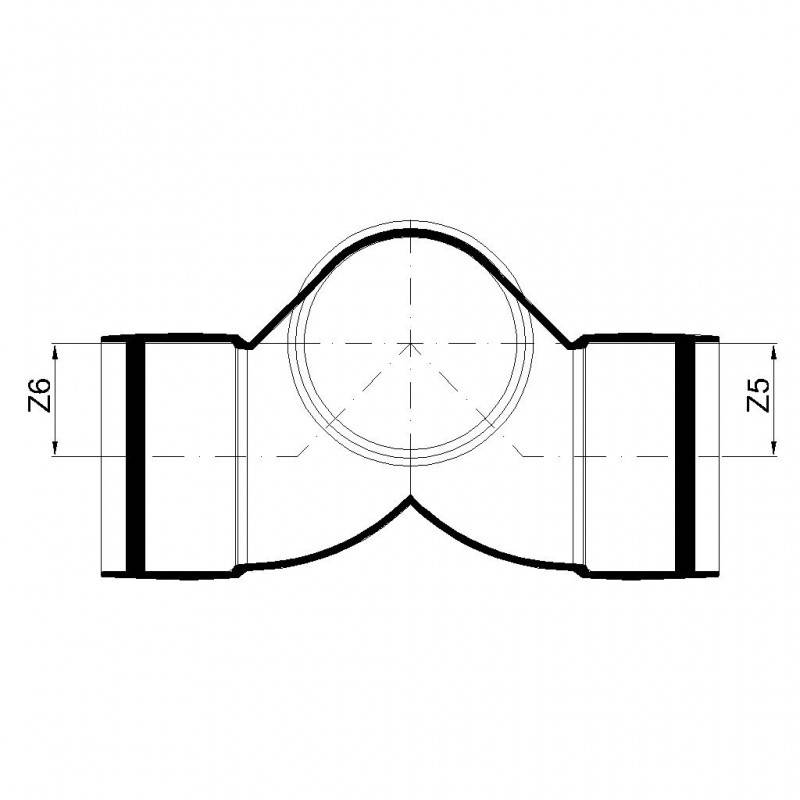 PoloPlast POLO KAL XS Kombiabzweig DN 110/110/110, 87,5 Grad