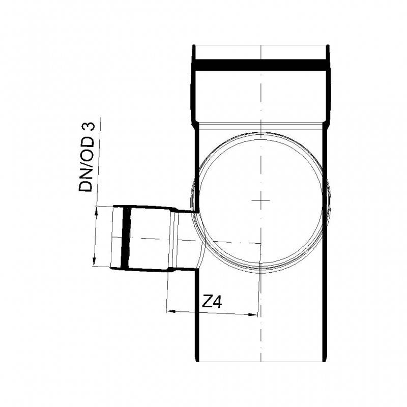 PoloPlast POLO KAL XS Doppelabzweig DN 110/50/110, 87,5 Grad, Eck