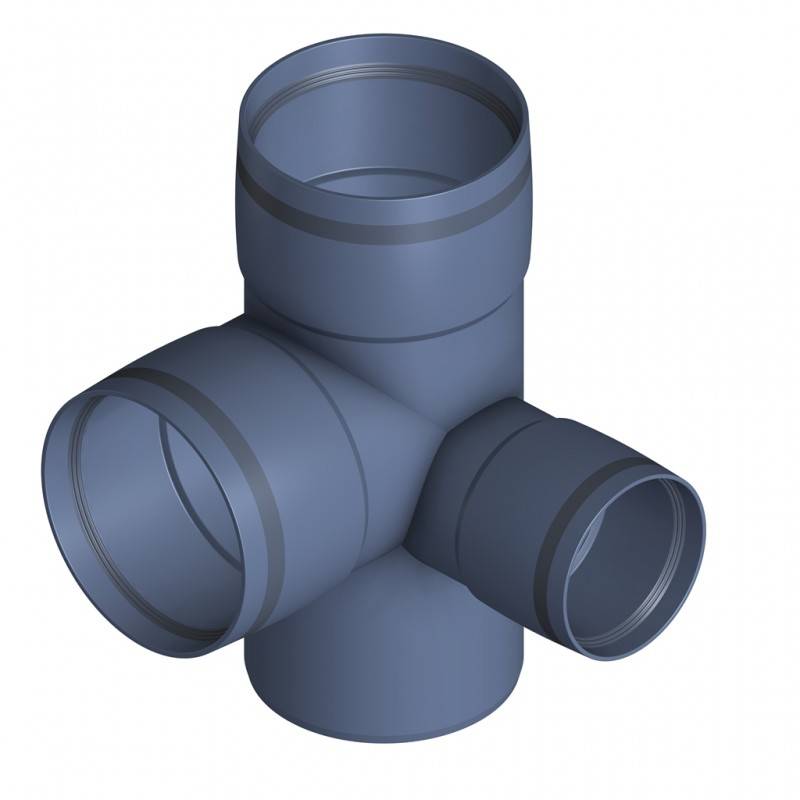 PoloPlast POLO KAL XS Doppelabzweig DN 110/110/75, 87,5 Grad, Eck