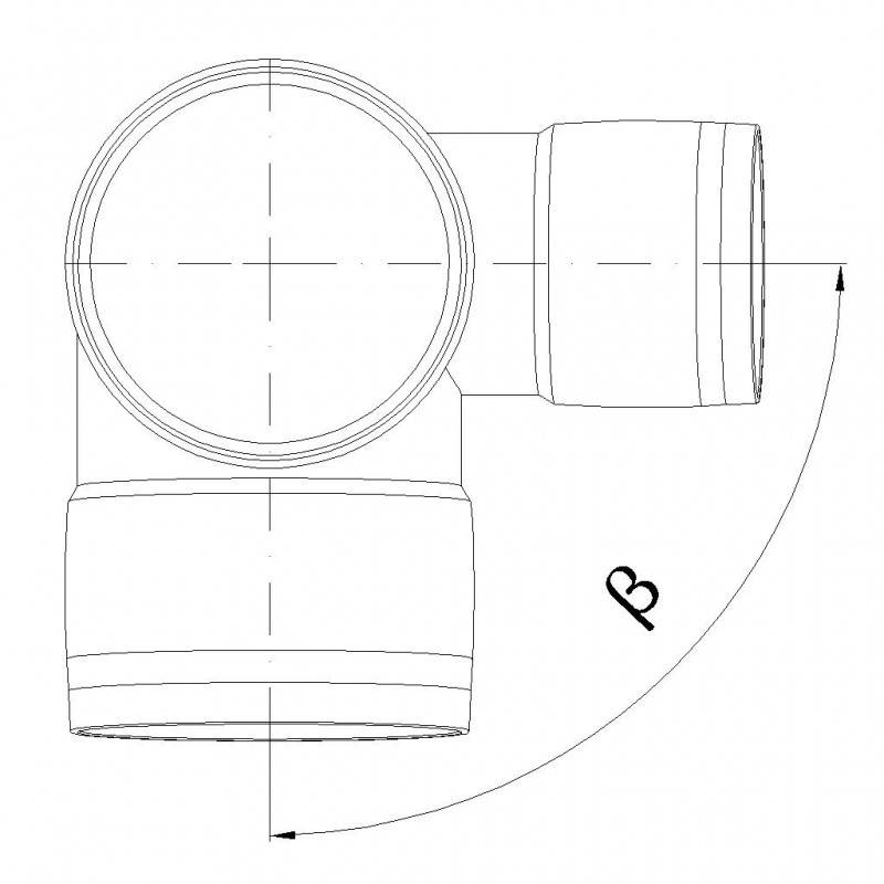 PoloPlast POLO KAL XS Doppelabzweig DN 110/110/75, 87,5 Grad, Eck