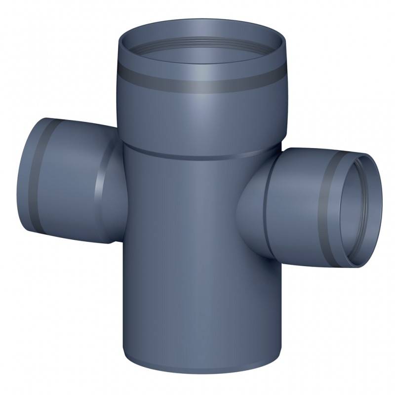 PoloPlast POLO KAL XS Doppelabzweig DN 110/75/75, 87,5 Grad, Horizontal