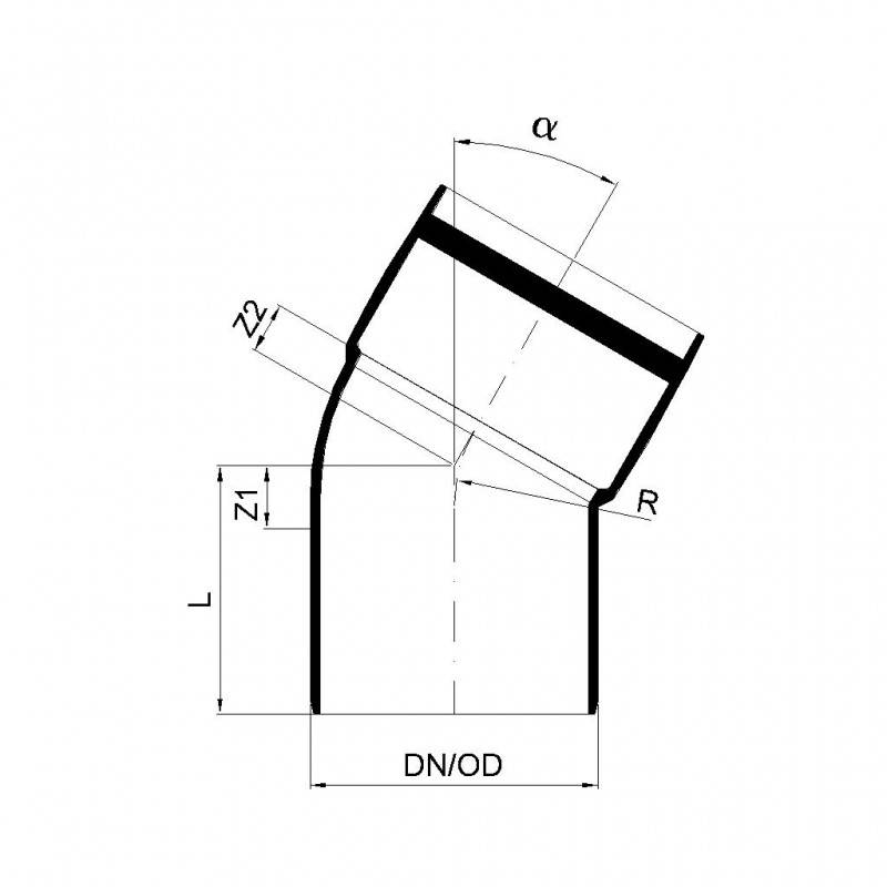 PoloPlast POLO KAL XS Bogen DN 90, 30 Grad