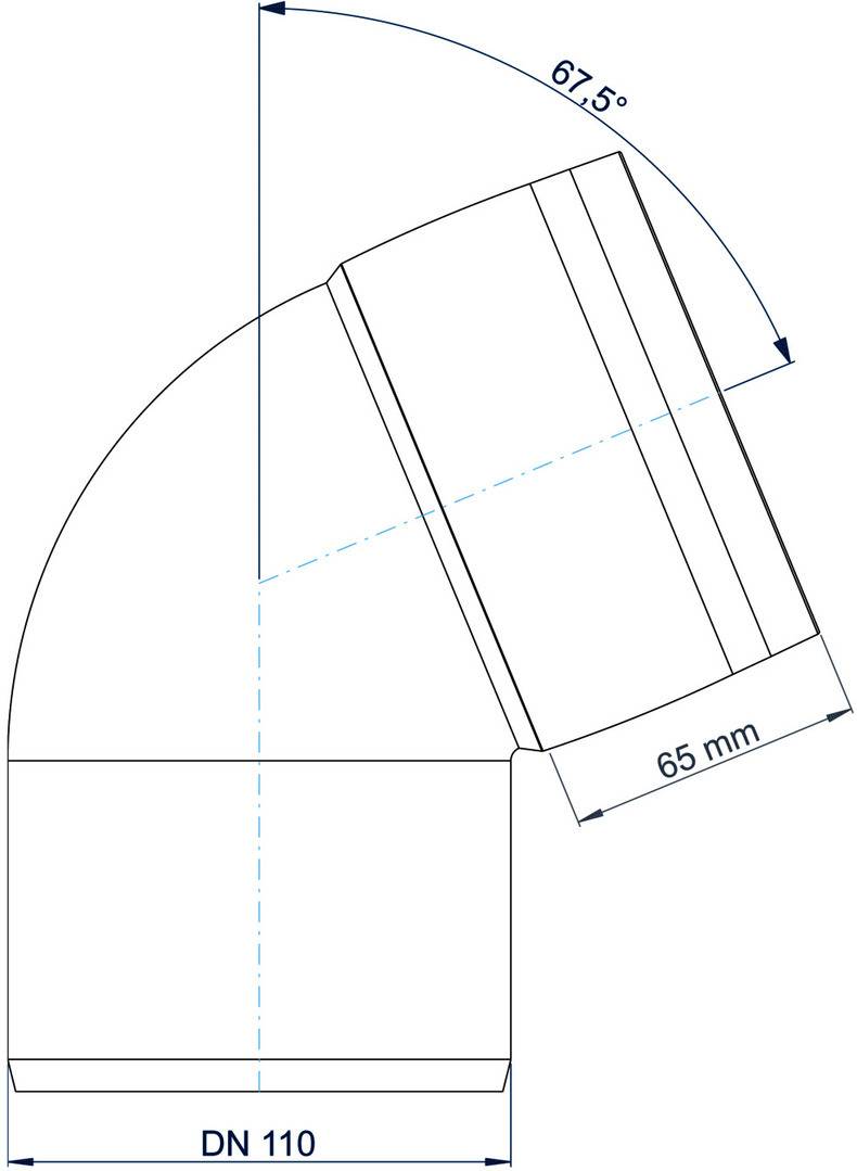 PoloPlast POLO KAL XS Bogen DN 110, 67,5 Grad