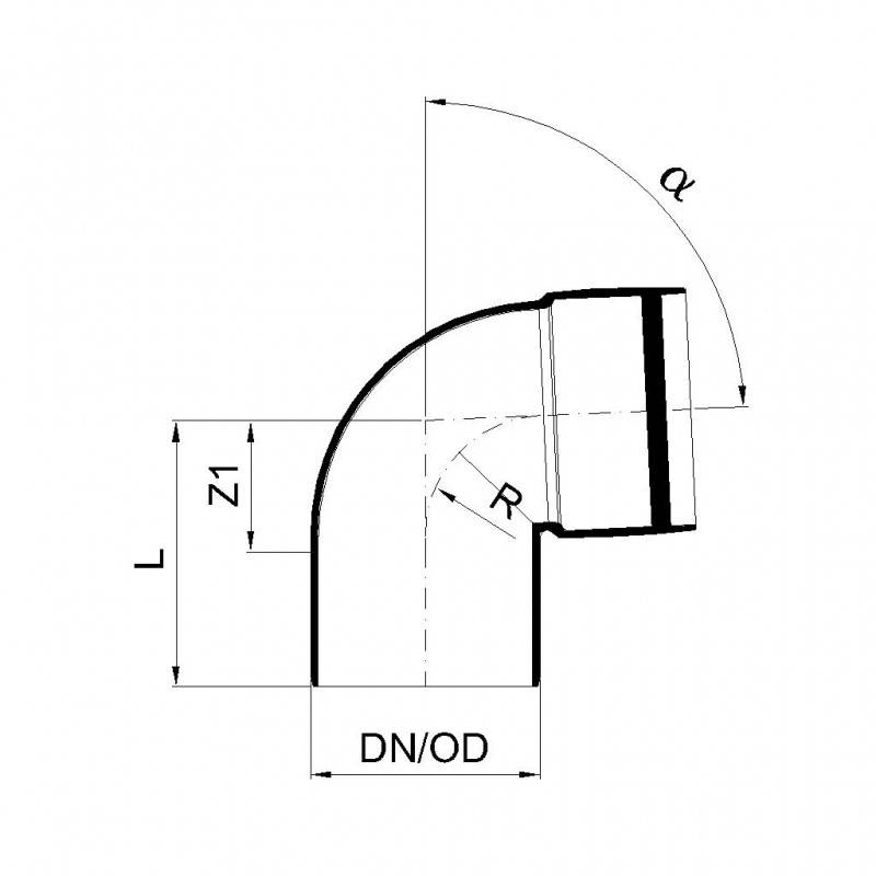 PoloPlast POLO KAL XS Bogen DN 110, 87,5 Grad