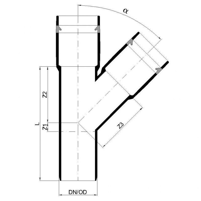 PoloPlast POLO KAL XS Abzweig DN 32/32, 45 Grad