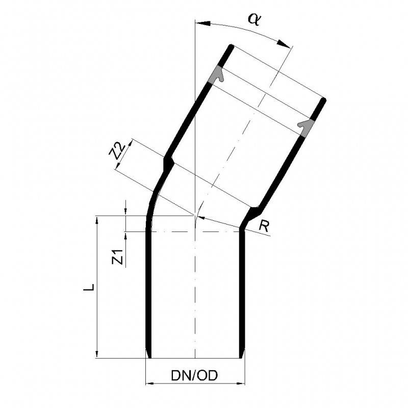PoloPlast POLO KAL XS Bogen DN 32, 30 Grad