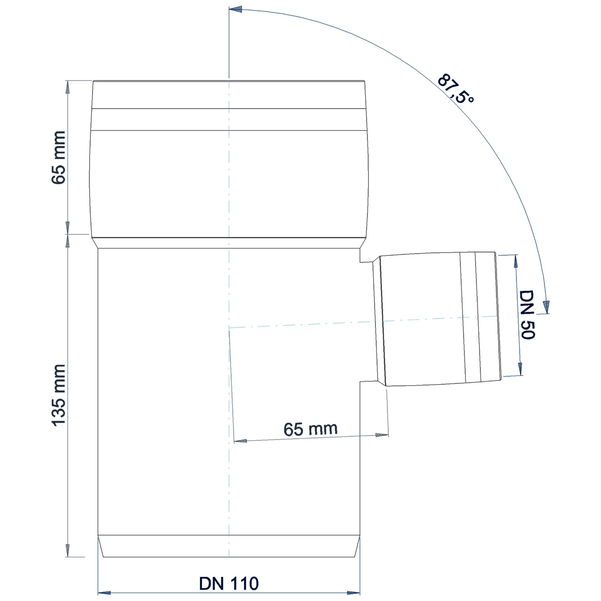 POLOPLAST POLO-KAL XS Abzweig DN 110/50/87, 1 Stk.