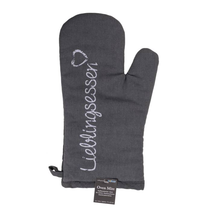 Topfhandschuh Lieblingsessen grau