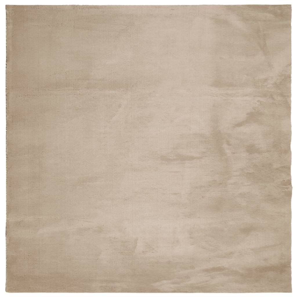 vidaXL Teppich HUARTE Kurzflor Weich und Waschbar Sandfarben 120x120cm