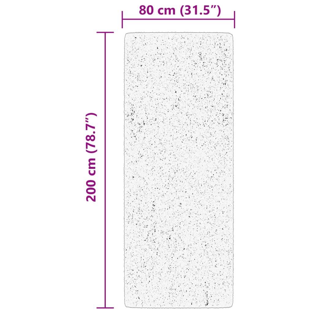 vidaXL Teppich HUARTE Kurzflor Weich und Waschbar Schwarz 80x200 cm
