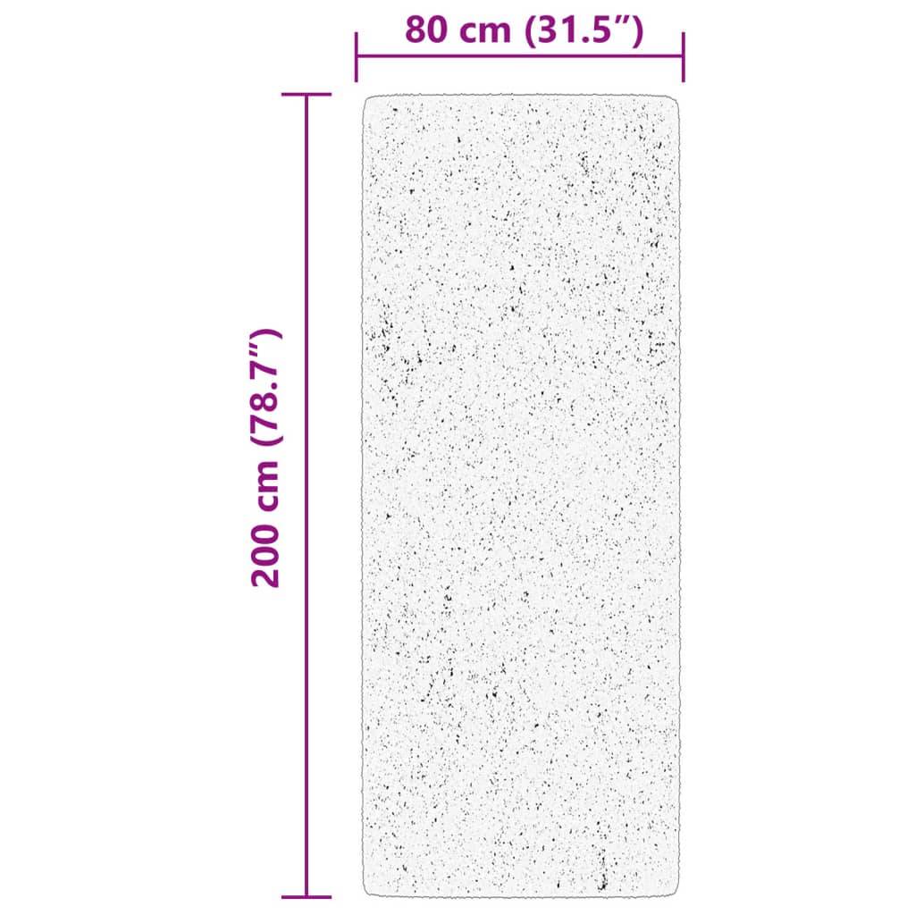 vidaXL Teppich HUARTE Kurzflor Weich und Waschbar Creme 80x200 cm