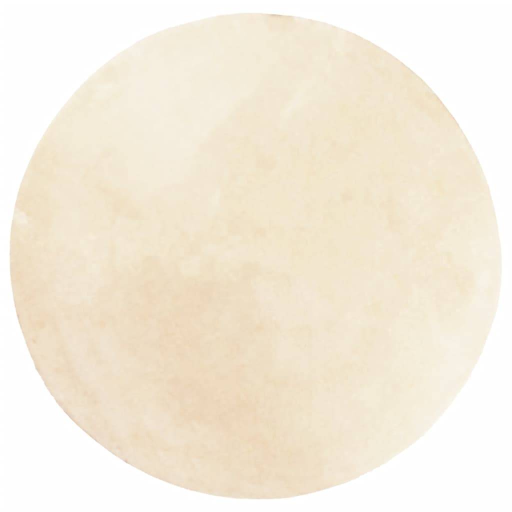 vidaXL Teppich HUARTE Kurzflor Weich und Waschbar Creme Ø 80 cm