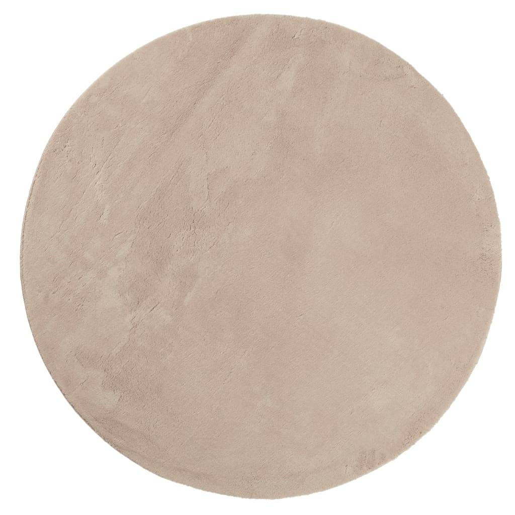 vidaXL Teppich HUARTE Kurzflor Weich und Waschbar Sandfarben Ø 80 cm