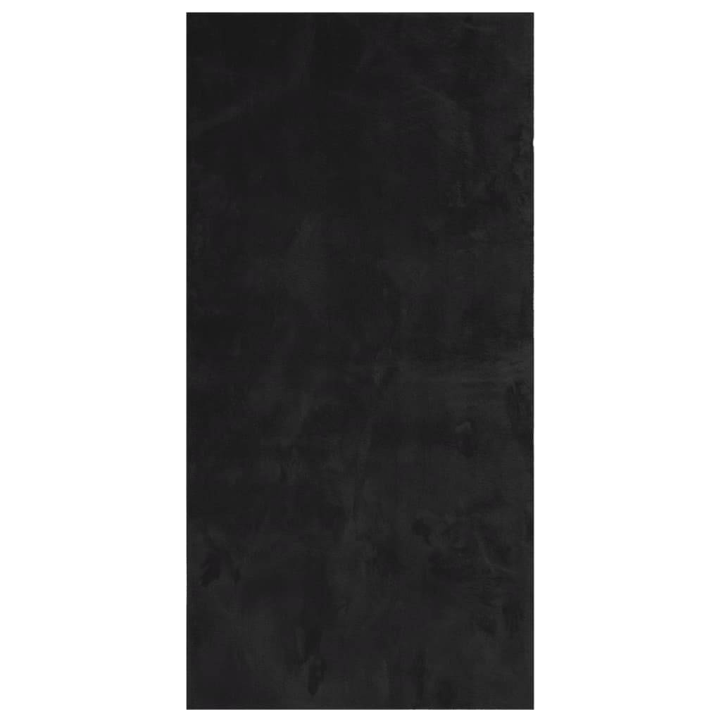 vidaXL Teppich HUARTE Kurzflor Weich und Waschbar Schwarz 100x200 cm