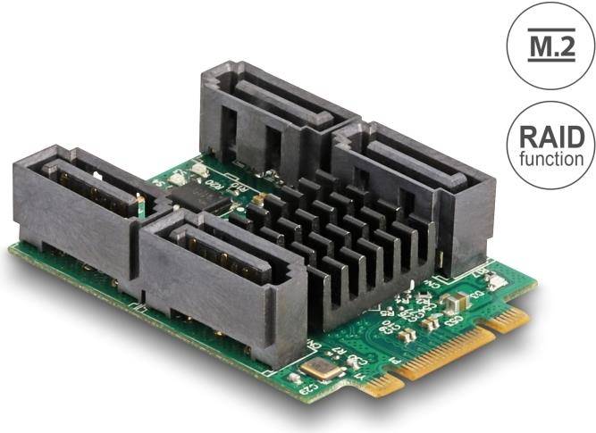 Delock Konverter M.2 Key B+M Stecker zu 4 x SATA mit RAID und - SATA - SATA