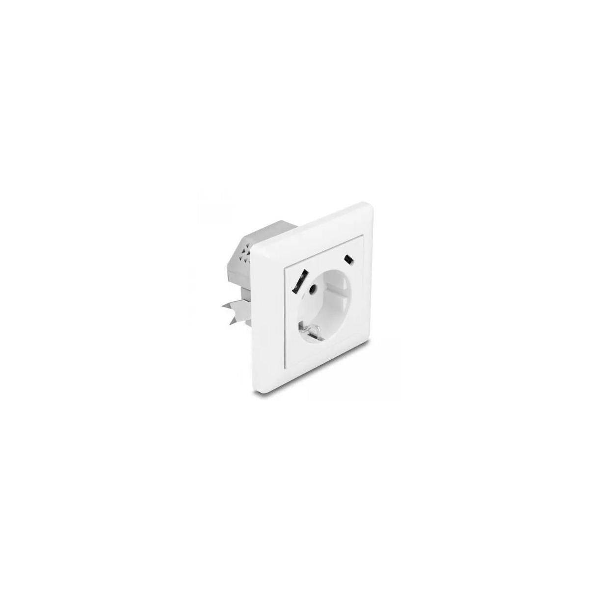 11499 - Einbausteckdose mit 2 USB Ladeports 1 x USB Typ-A und 1 x USB Type-C mit