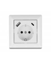 Delock Einbausteckdose mit 2 USB Ladeports 1 x Typ-A